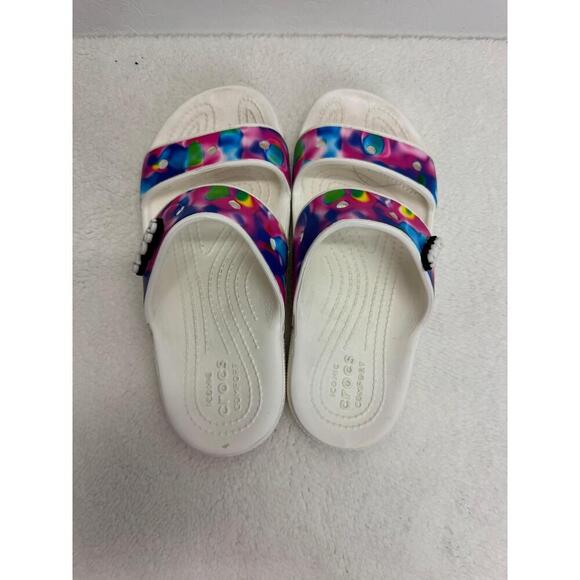 Crocs Multicolor Tie Dye Slide Sandals Colorful‎ Pattern Unisex Size M4 W6 - Picture 4 of 6